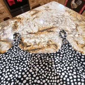 CDP&CO black and white polka dotted tank top. Sz  M